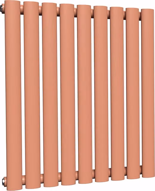 Lux Heat Oval Horizontal Coloured Steel Radiator in Orange, W: 60.0 cm, H: 54.0 cm