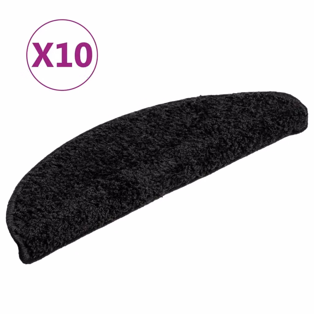 Berkfield Home Self-Adhesive Non-Slip Stair Mats, 10 Pack, Black, W/D/H: 56 x 17 x 3 cm – 2