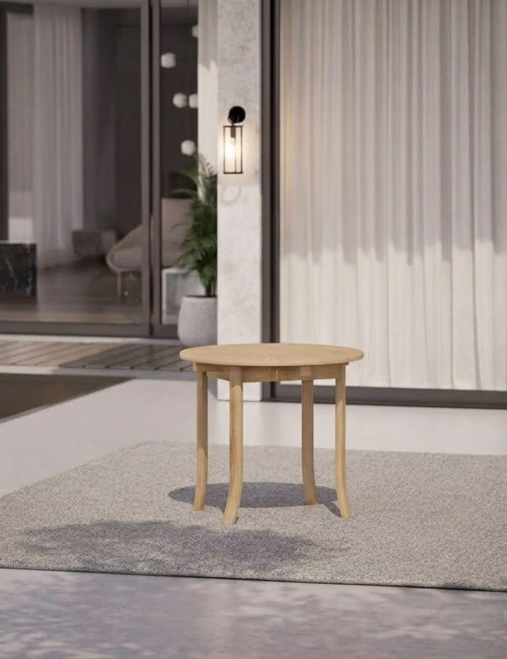 Royalcraft MARIS 2-Seater Round Acacia Wood Bistro Dining Table in Natural Brown, Diameter: 80 cm – 2