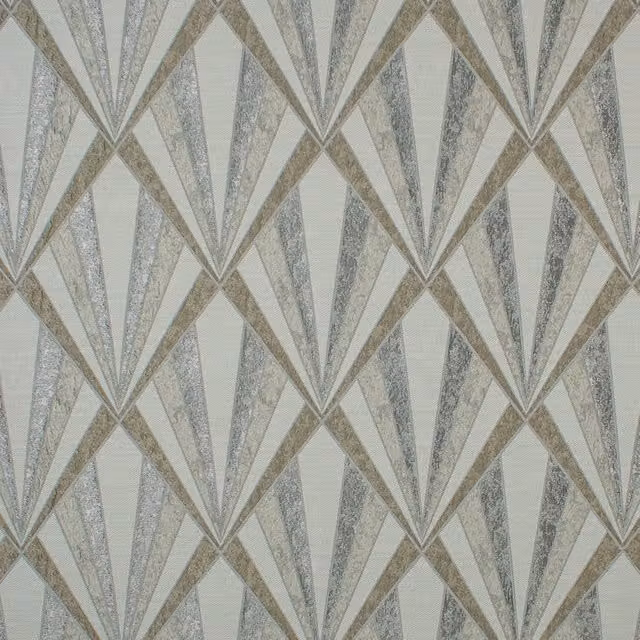 Terrys Vogue Fabric in Grey and Silver with Satin Chrome Finish