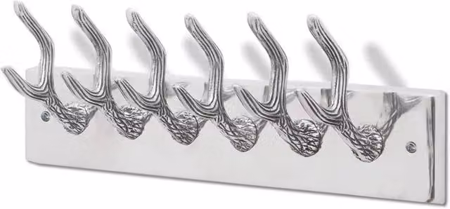 Berkfield Home Silver Aluminium Wardrobe Hook Coat Rack and Hat or Tie Hanger – 1