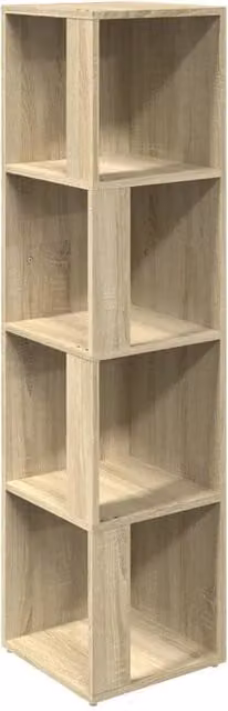 Berkfield Home Corner Cabinet in Sonoma Oak and Beige, W/D/H: 33 x 33 x 132 cm – 1