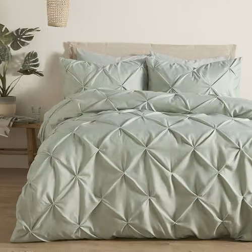 Ulster Weavers Lara Duvet Cover and Pillowcase Set in Grey and Green, W/D/H: 230 x 220 x 180 cm