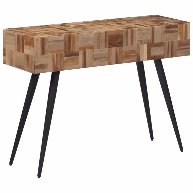 Berkfield Home Beautiful Console Table in Solid Reclaimed Teak, W/D/H: 110 x 34 x 80 cm