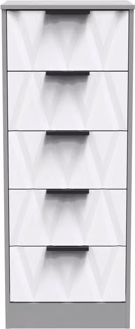 Ready Assembled 2 U Washington 5 Drawer Tall Bedside Chest in Multicolour