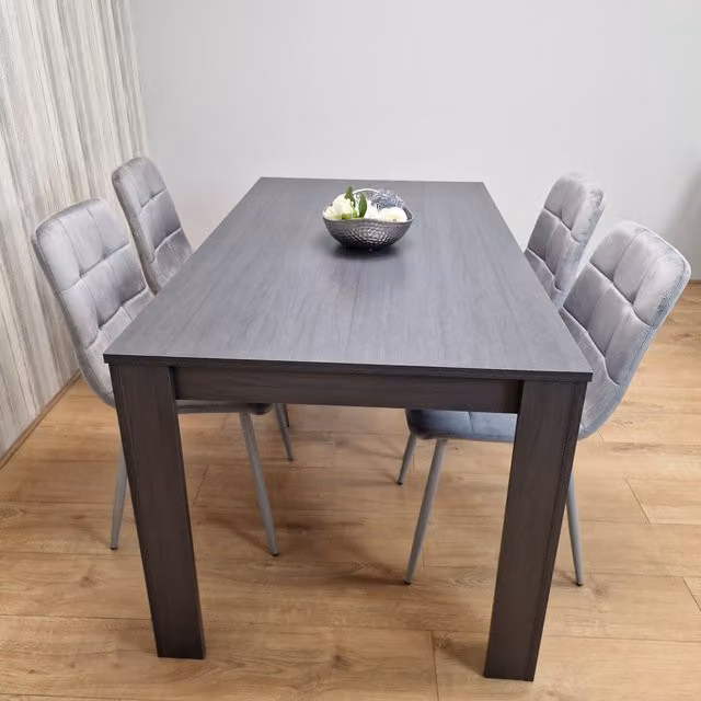 Kosy Koala Modern Grey Dining Table Set with 4 Chairs