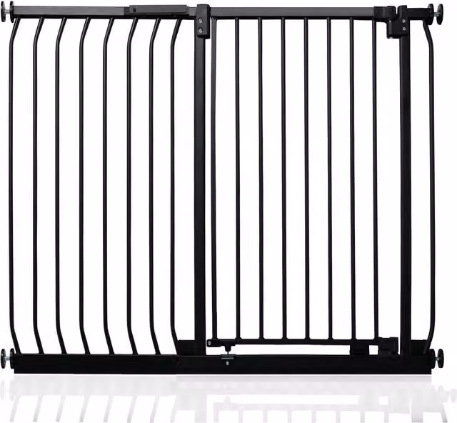 Safetots Extra Tall Elite Pressure Baby Gate in Matt Black, Extendable, Width: 107 cm - 116 cm
