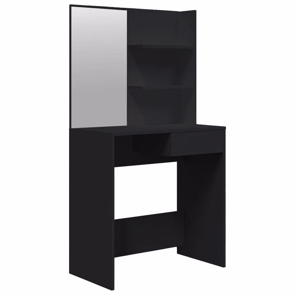 Berkfield Home Modern Dressing Table with Mirror in Black, W/D/H: 74.5 x 40 x 141 cm – 2
