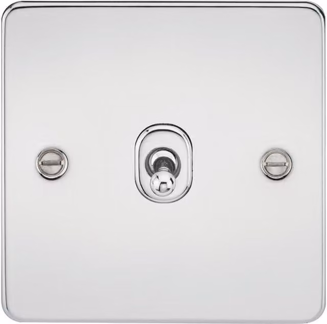 Knightsbridge Polished Chrome Two Way Toggle Switch with Flat Plate