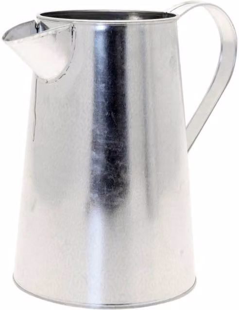 KDMD Galvanised Steel Jugs in Silver, 2 Pack, Diameter: 17.7 cm