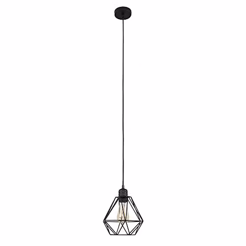 ValueLights Casco Black Metal Industrial Pendant Ceiling Light with E27 Fitting – 1