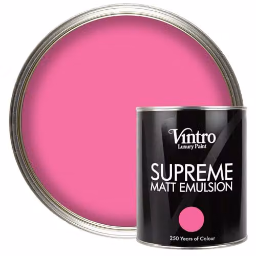 Vintro Luxury Matt Emulsion Multi Surface Paint in Hot Pink - Belladonna, 1L