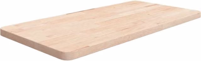 Berkfield Home Bathroom Countertop in Brown Untreated Solid Wood W/D/H: 80 x 40 x 2.5 cm