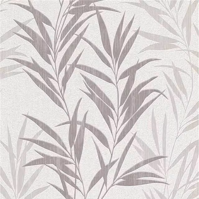 Erismann Mix Up Tropical Palm Leaves Botanical Wallpaper in Grey and White