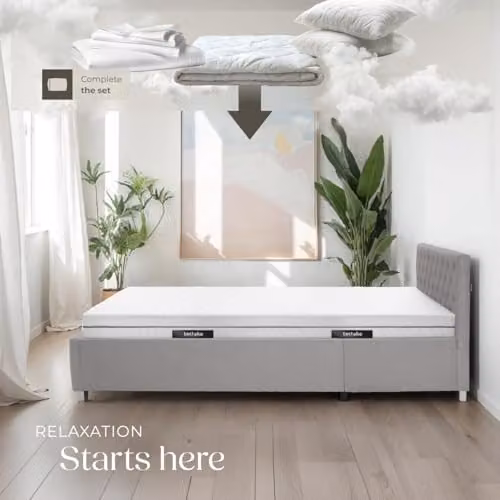 tectake 2-in-1 Foam Mattress with Comfort Foam Core and Removable Cover, White, W/D/H: 140 x 190 cm – 3