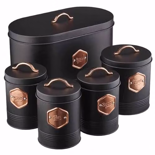 Cooks Professional 7 Piece Airtight Kitchen Canister Set in Black and Copper – 3