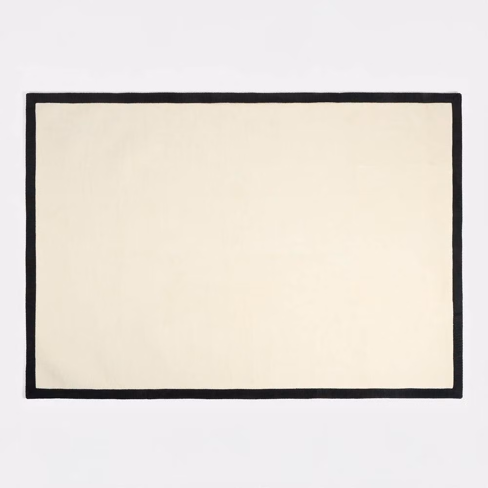 OHS Contrast Border Non Slip Tufted Hallway Runner Rug in Cream, W/D: 80 x 150 cm – 3