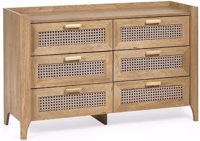 Cheshire Premium Pacifica 6 Drawer Wide Chest in Brown Oak