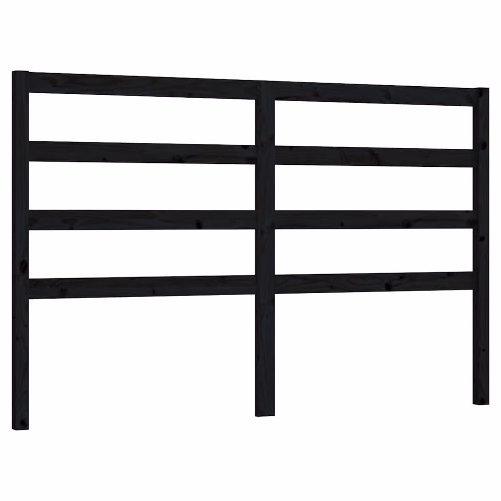 Berkfield Home Beautiful Bed Headboard in Black Solid Pine Wood, W/D/H: 146 x 4 x 100 cm – 2