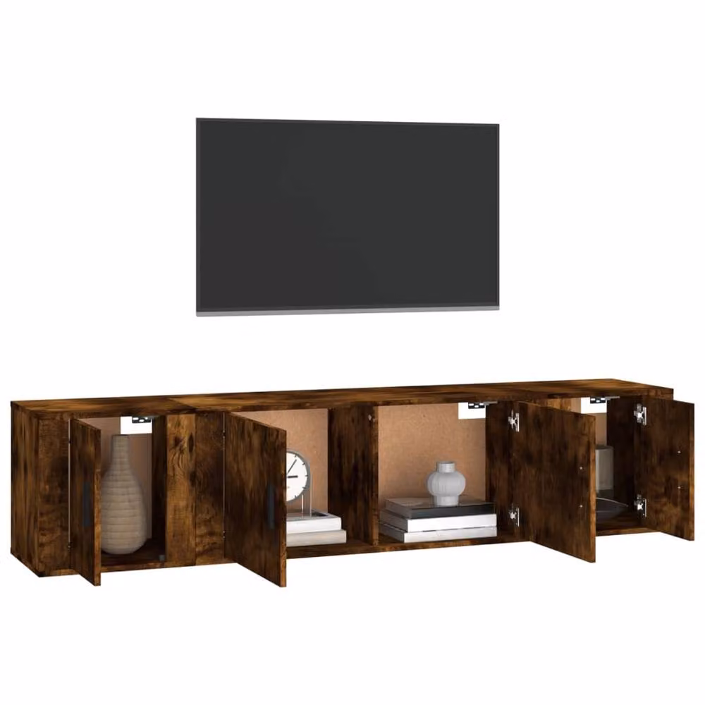 Berkfield Home 3 Piece Smoked Oak TV Cabinet Set in Brown – 3