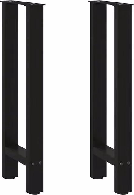 Berkfield Home Modern Black Steel Coffee Table Legs, 2 Pieces, H: 72-73 cm x W: 28 cm