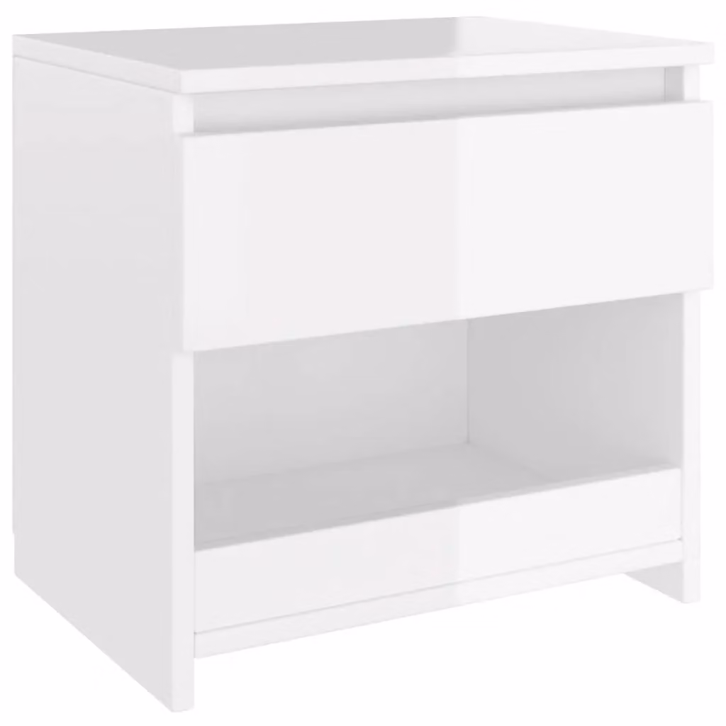 Berkfield Home High Gloss White Bedside Cabinet W/D/H: 40 x 30 x 39 cm – 2