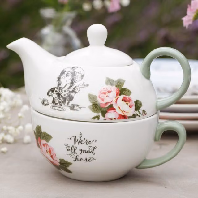 Mikasa White Floral Bone China Teapot and Cup Tea Service Set