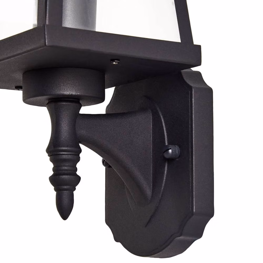 Wyld and Coco Matte Black Metal Outdoor Wall Lantern with Transparent Glass Shade – 5