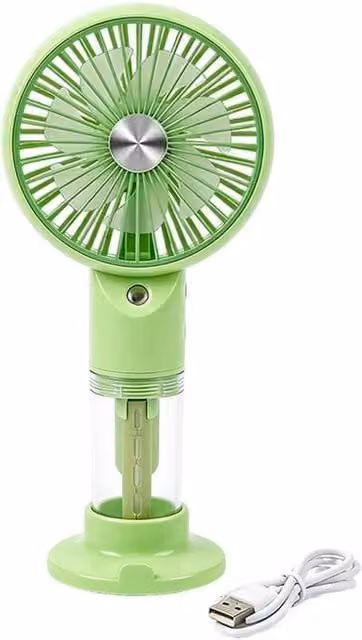 FLAVORA Mini Handheld Mist Fan and Water Humidifier Cooler in Green