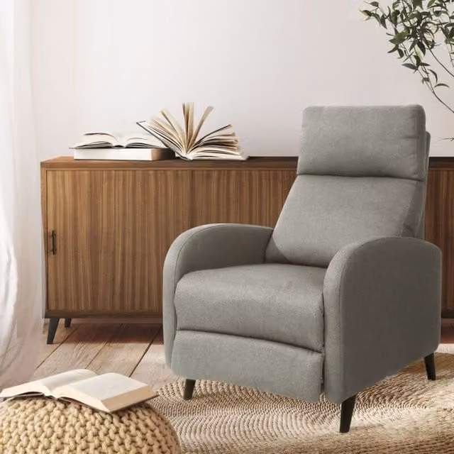 Comfy Living Ltd Fabric Recliner Chair in Grey – 1