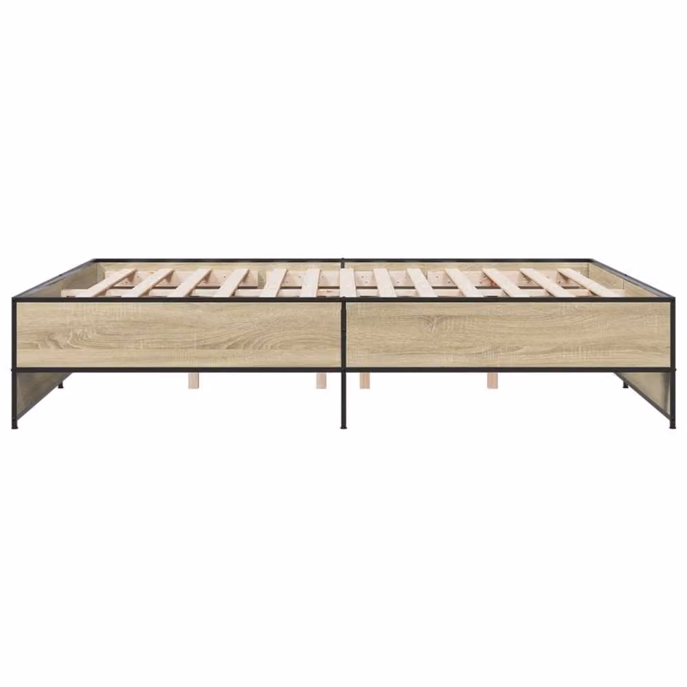 Berkfield Home Sonoma Oak Bed Frame in Brown, W/D/H: 180 x 200 cm – 3