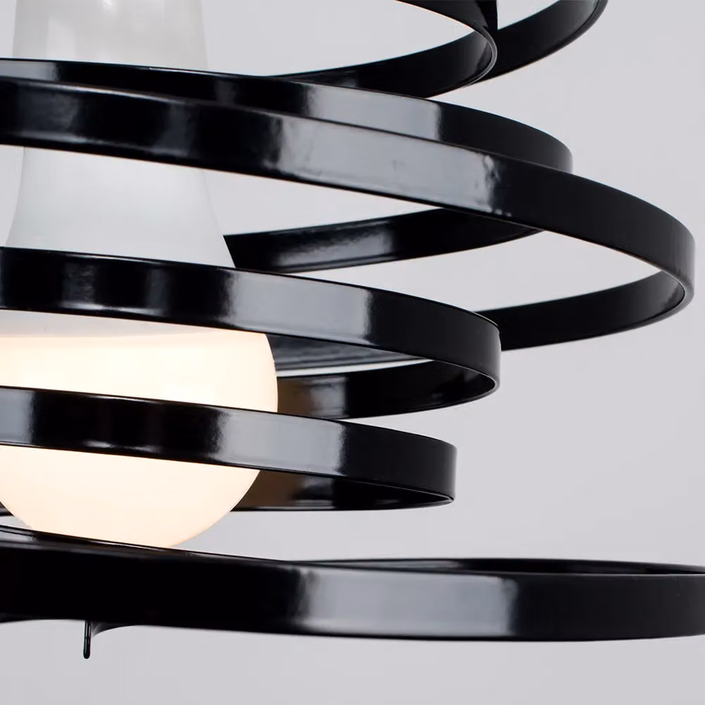 ValueLights Bensson Modern Black Metal LED Ceiling Pendant Shade, Shade Width: 30 cm – 3
