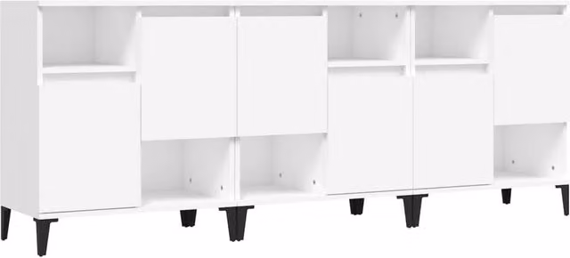 Berkfield Home Set of 3 Classic White Matt Sideboards in Engineered Wood W/D/H: 60 x 35 x 70 cm – 1