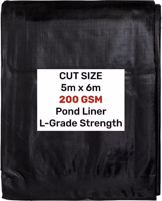 SPETLEK Heavy Duty Black Pond Liner, W: 5 m, D: 6 m – 1