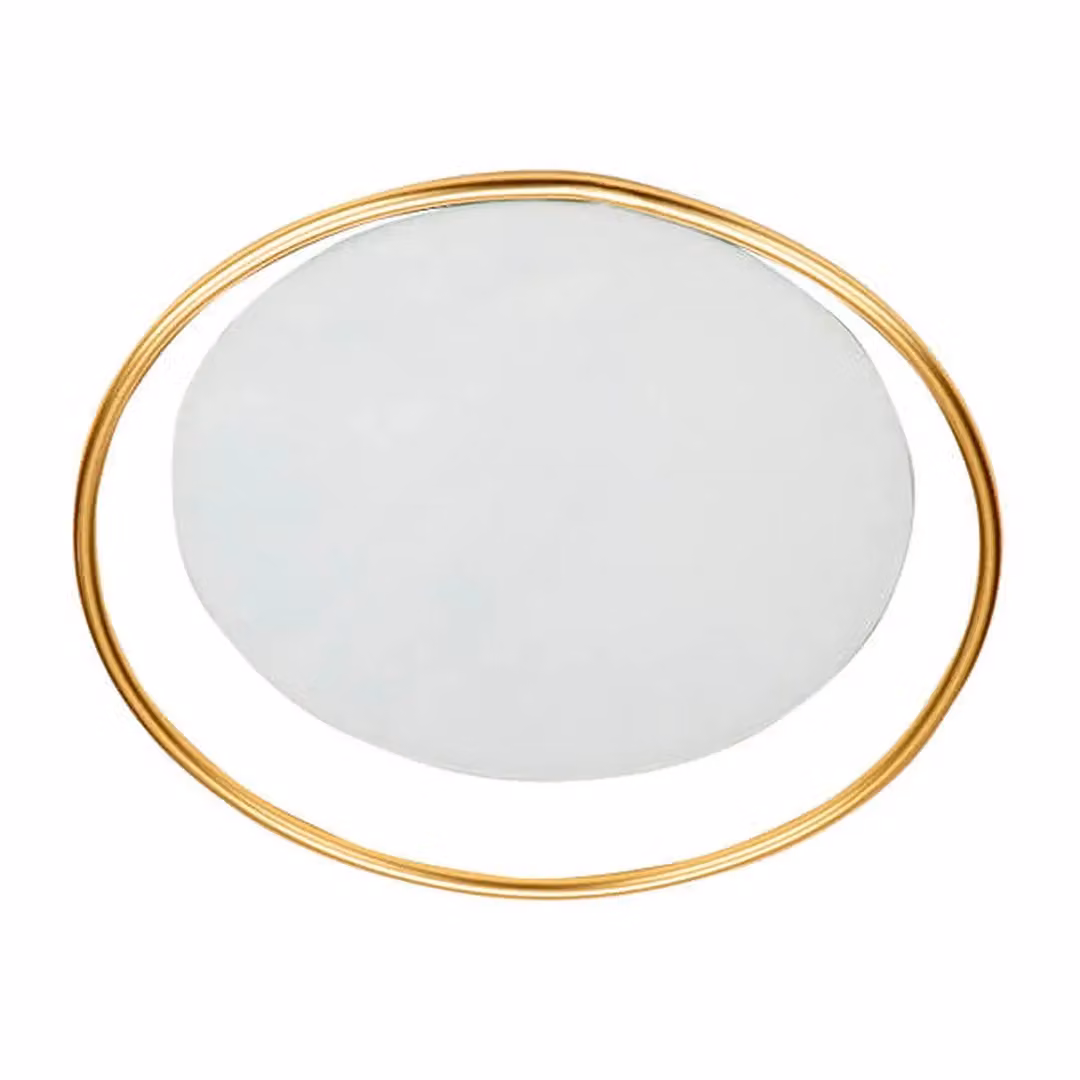 Madison & Mayfair Art Deco Style Round Gold Metal Wall Mirror, Diameter: 37 cm – 2