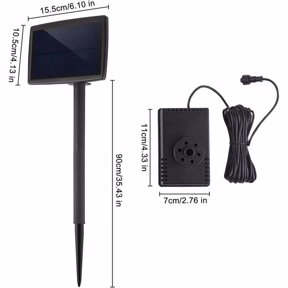 FLAVORA Solar Submersible Pond Pump with Filter for Garden Pools and Fountains, Black – 2
