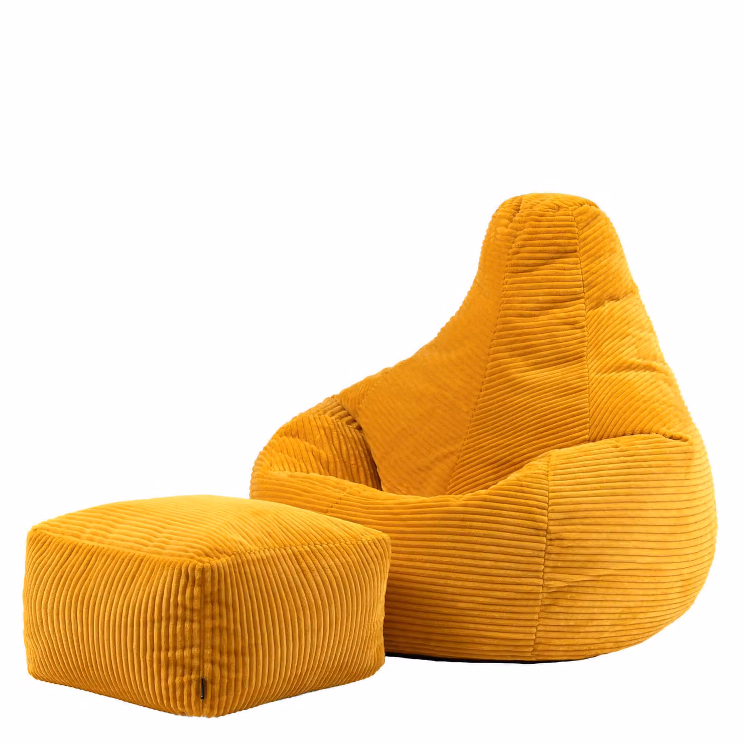 icon Dalton Corduroy Bean Bag and Footstool with Filling in Yellow – 2