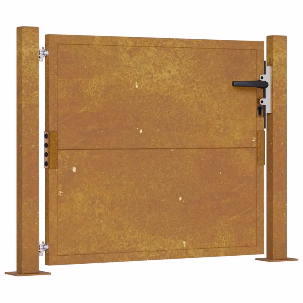 Berkfield Brown Corten Steel Garden Gate W: 105 cm, H: 80 cm – 2