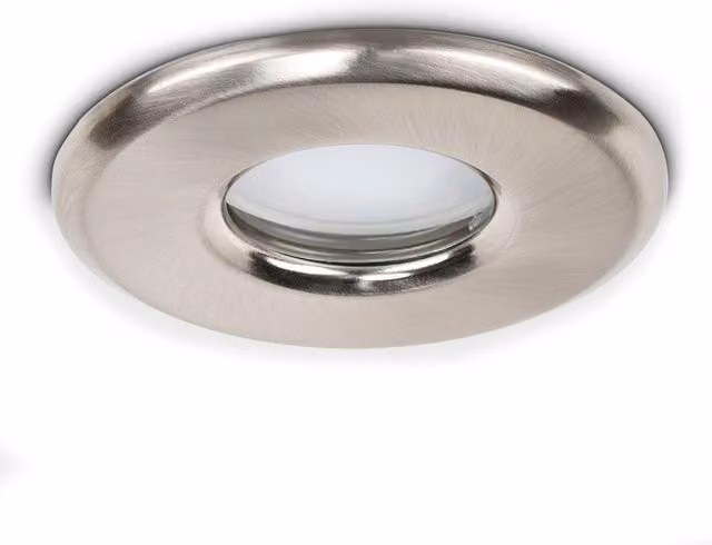 ValueLights IP65 Rated Brushed Chrome GU10 Recessed Ceiling Downlight for Bathrooms
