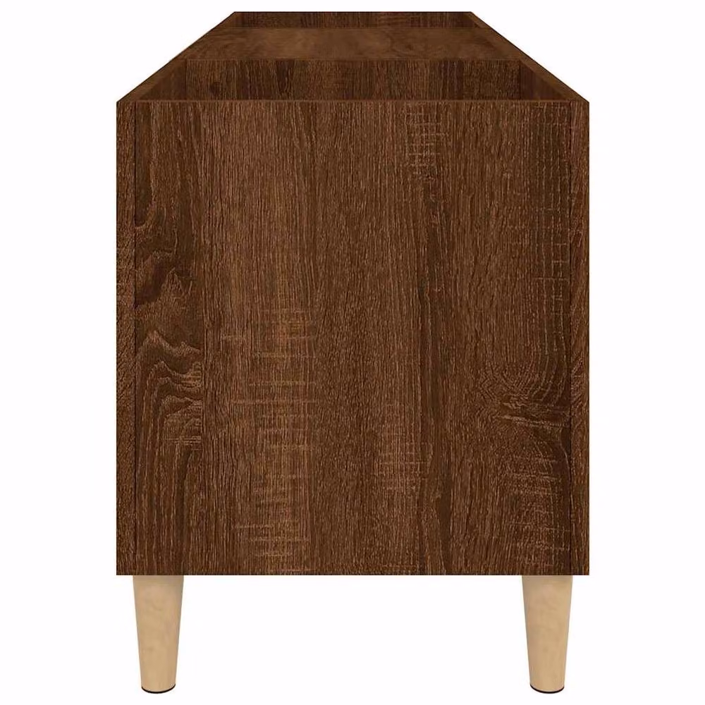 Berkfield Home Record Cabinet in Brown Oak, W/D/H: 121 x 38 x 48 cm – 3