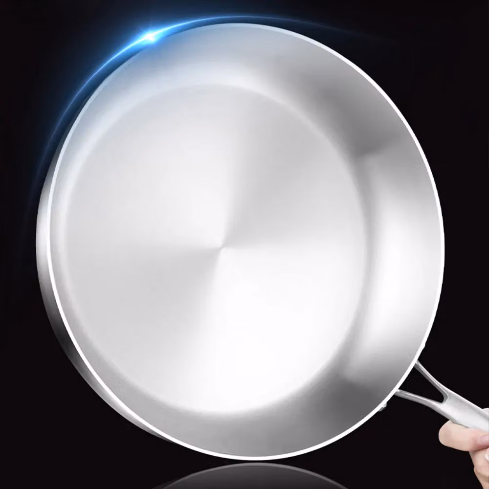 VOGREX 316 Stainless Steel Uncoated Frying Pan with Removable Handle in Silver – 2