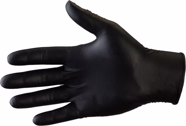 McAlpine Biodegradable Nitrile Powder Free Gloves, Medium, Black, Box of 100