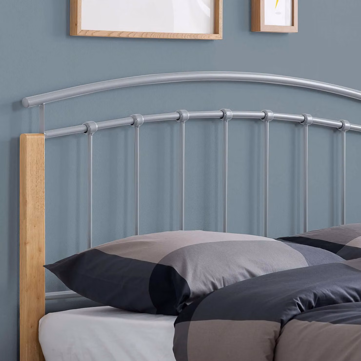 Birlea Tetras Modern Bed in Silver and Beech Wood, W/D/H: 180 x 200 x 102.5 cm – 5