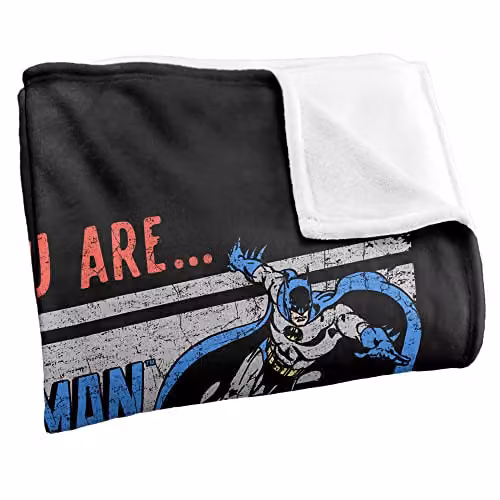 Warner Brothers JLA Aquaman, Batman, Flash and Superman Officially Licensed Silky Touch Super Soft Fleece Throw Blanket in White and Multicolour, W: 152 cm, D: 127 cm – 2