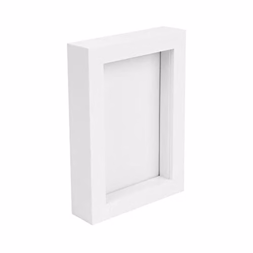 Nicola Spring White Rectangular 3D Box Photo Frame for Hanging or Standing, 10 x 15 cm
