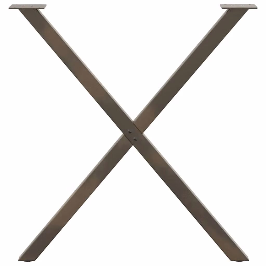 Berkfield Home X-Shaped Dining Table Legs, 2 Pieces, Brown Steel, H: 72.5 cm x W: 80 cm – 2