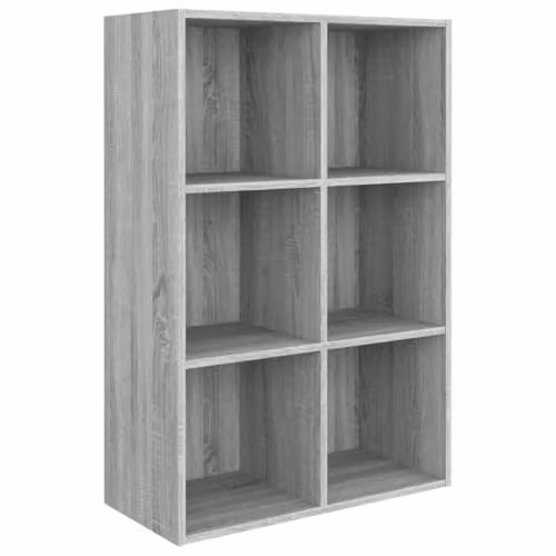 vidaXL Grey Sonoma Book Cabinet and Sideboard in Engineered Wood, W: 66 cm, D: 30 cm, H: 98 cm – 1