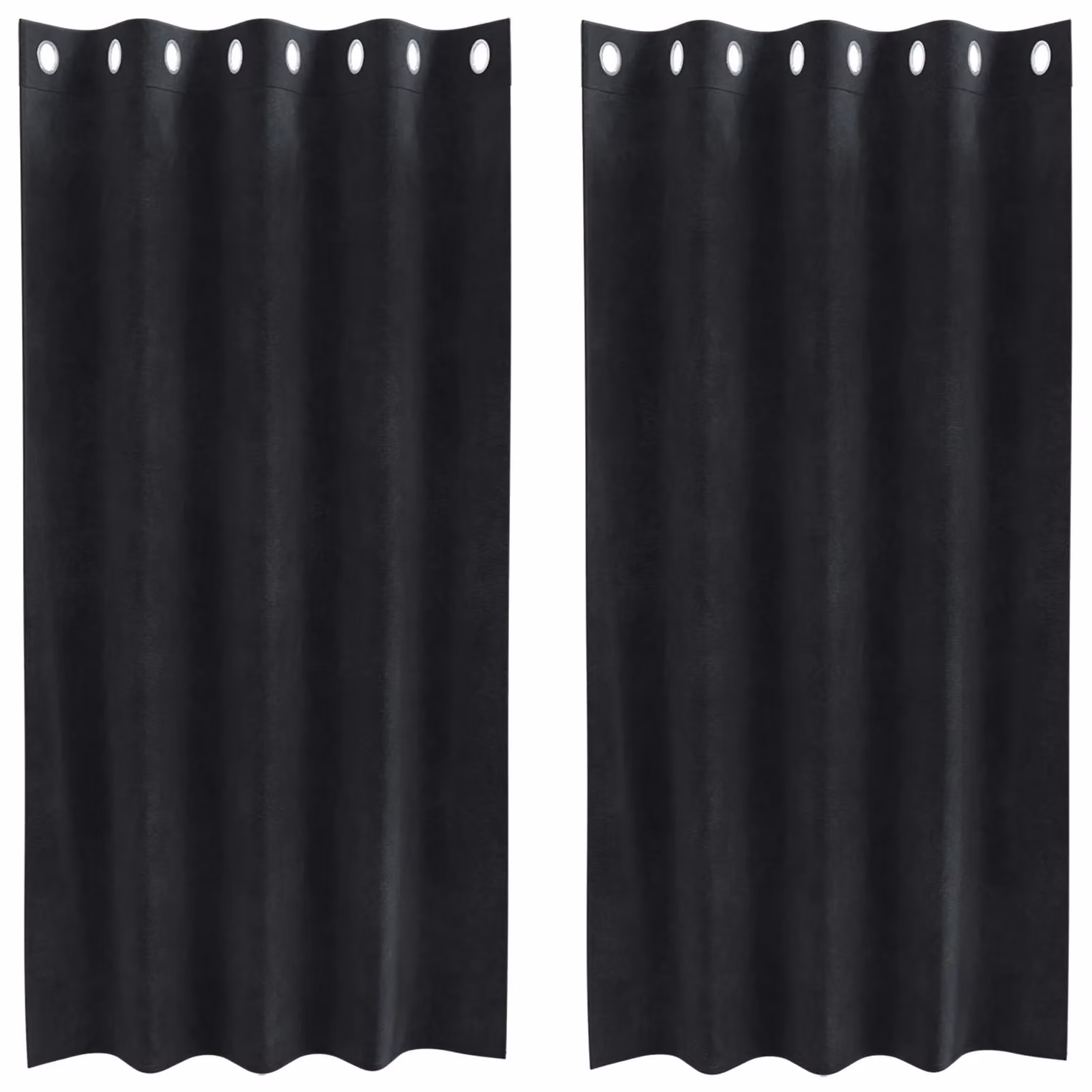 Berkfield Home Blackout Velvet Eyelet Curtains, 2 Pack, Black – 2