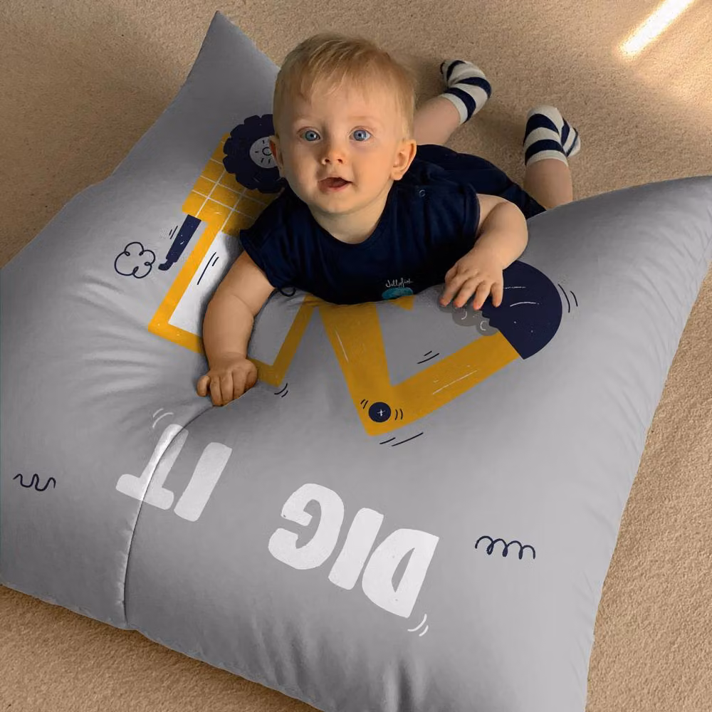 rucomfy Dig-It Indoor Bean Bag Grey Kids Floor Cushion Seat – 1