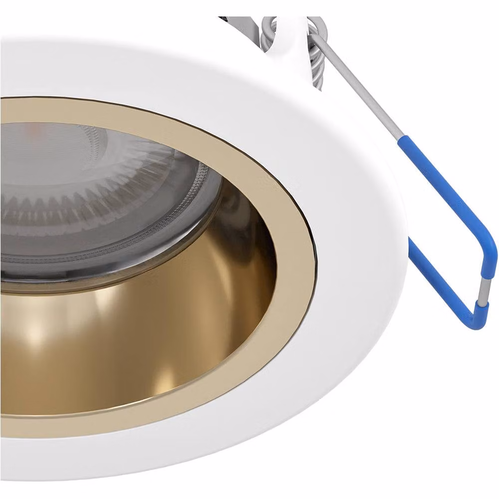 Loops 2 Pack Modern White and Gold LED Indoor Ceiling Spotlights with Bulbs Included – 3
